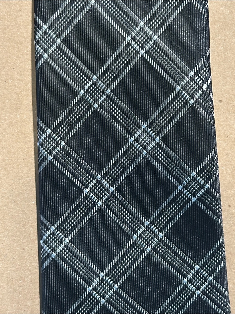 Banana Republic Black Tie with White Plaid